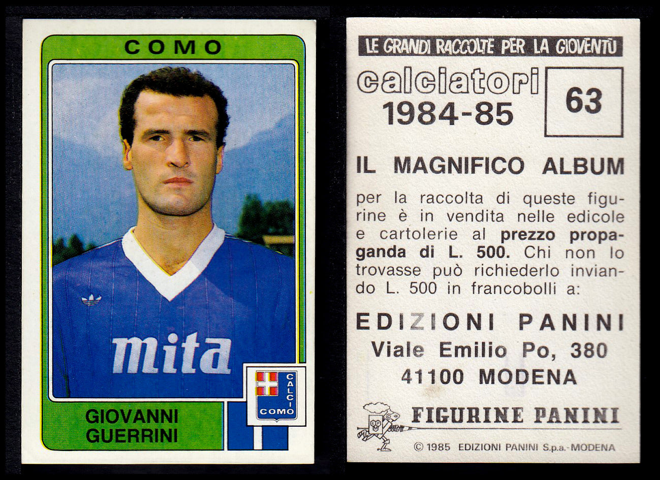 Figurine Panini - Calciatori 1984/85 - Mancolista COMO
