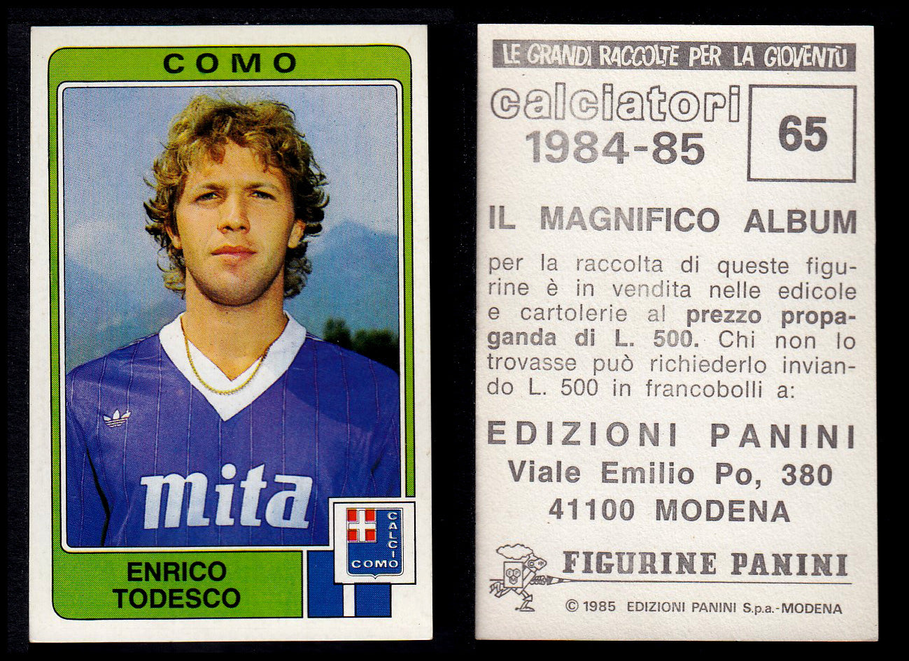 Figurine Panini - Calciatori 1984/85 - Mancolista COMO