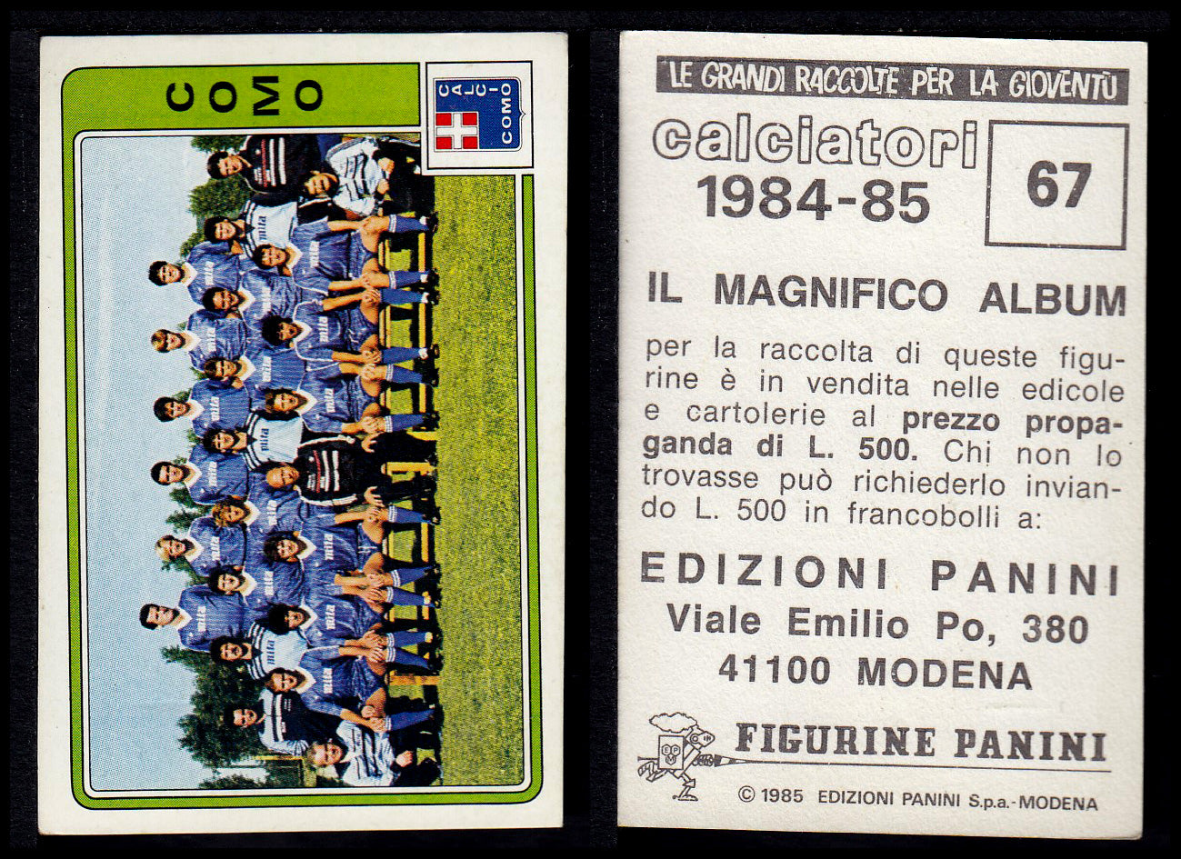 Figurine Panini - Calciatori 1984/85 - Mancolista COMO