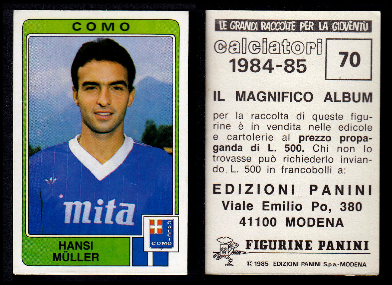 Figurine Panini - Calciatori 1984/85 - Mancolista COMO