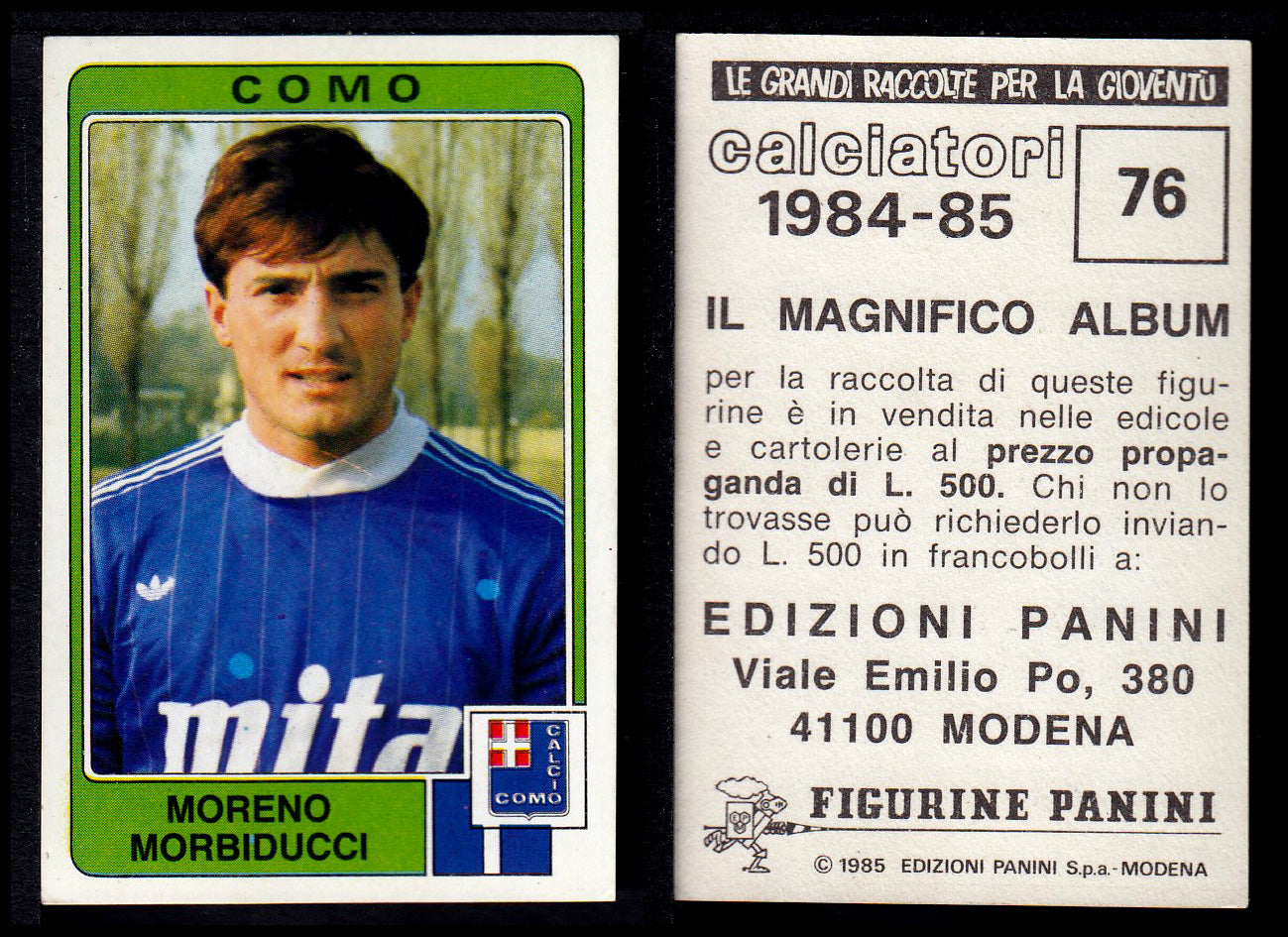 Figurine Panini - Calciatori 1984/85 - Mancolista COMO