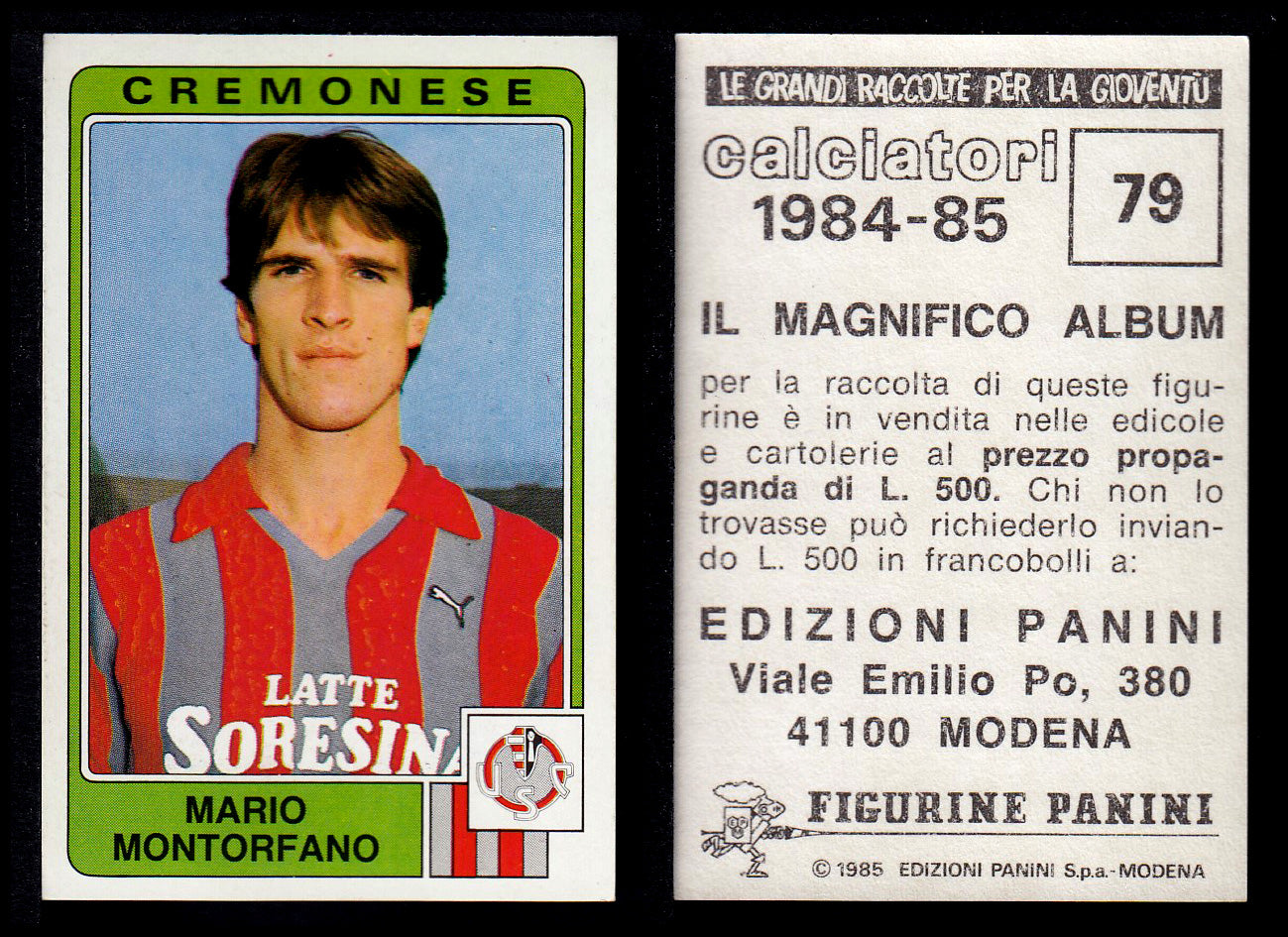Figurine Panini - Calciatori 1984/85 - Mancolista CREMONESE