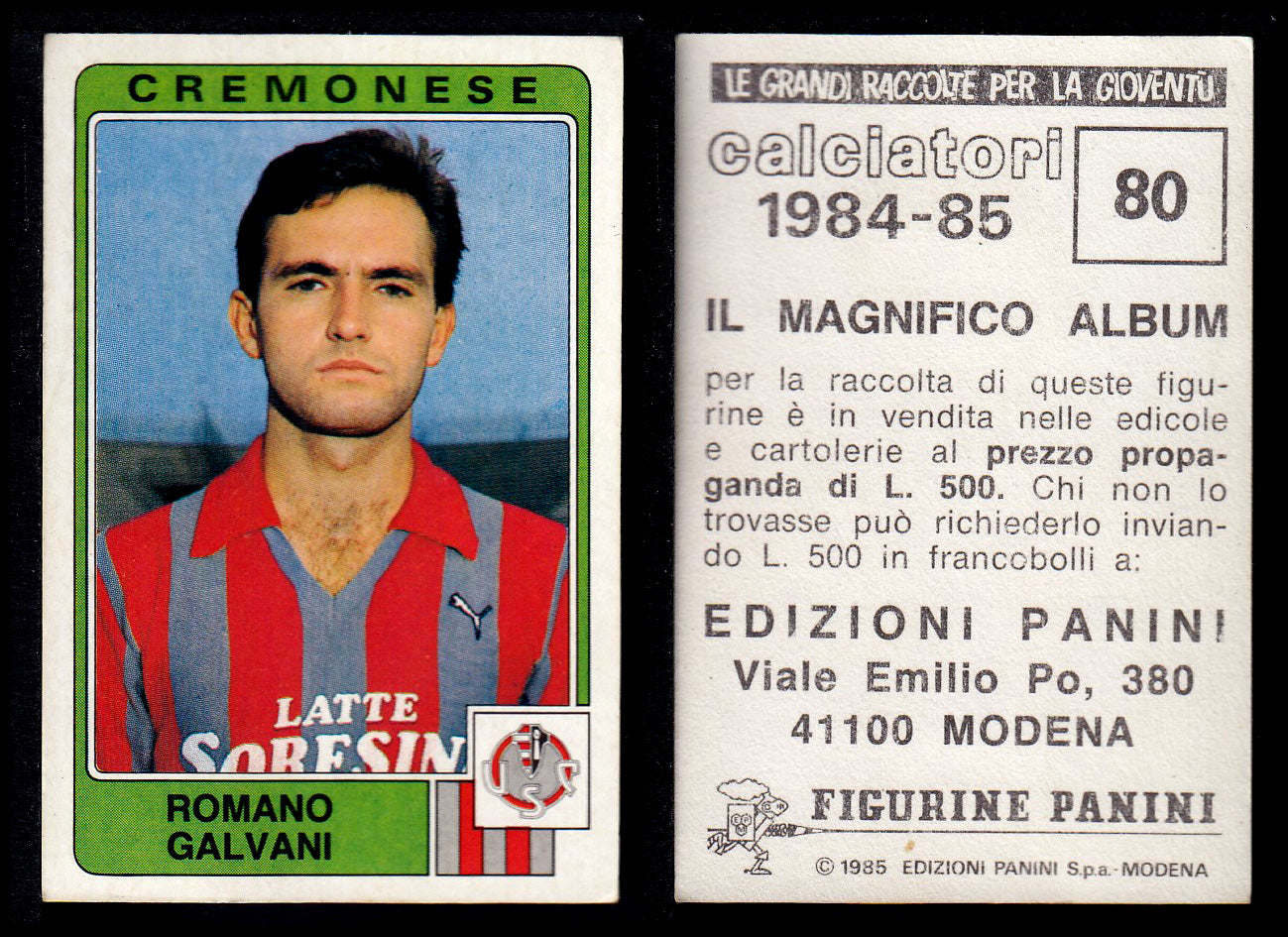 Figurine Panini - Calciatori 1984/85 - Mancolista CREMONESE