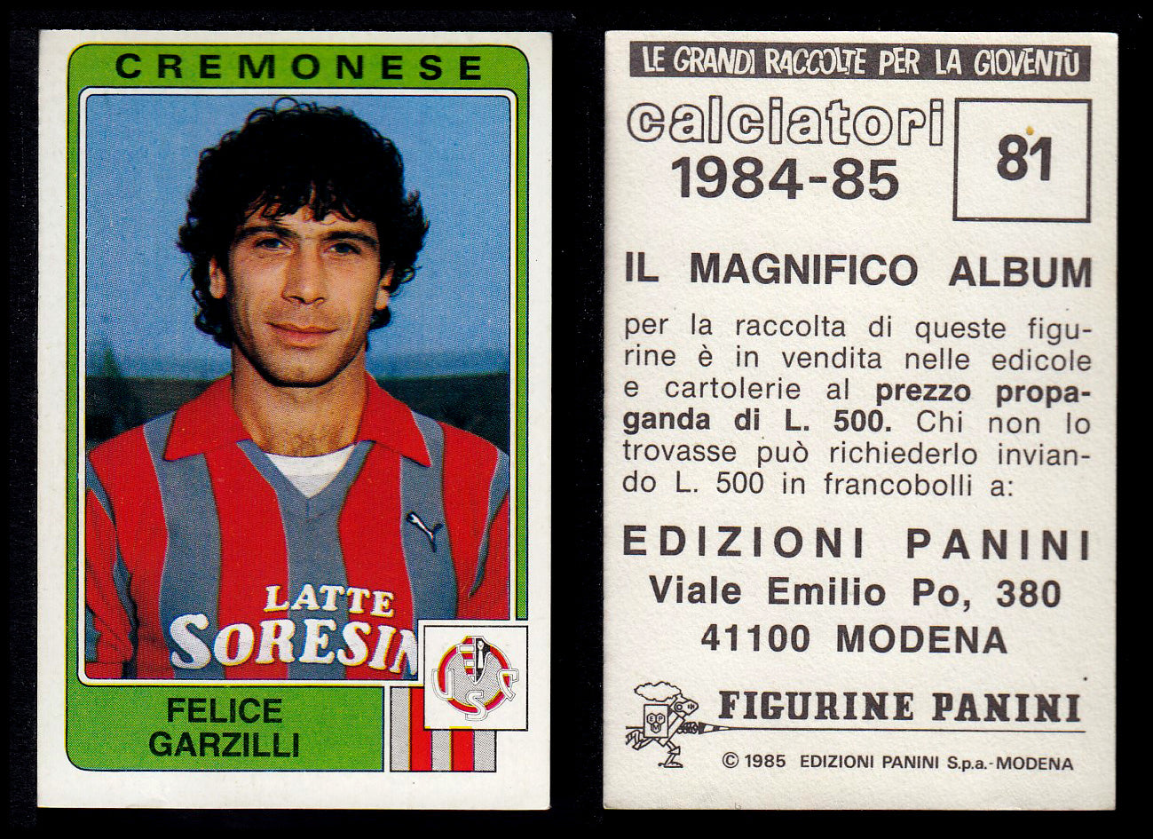 Figurine Panini - Calciatori 1984/85 - Mancolista CREMONESE