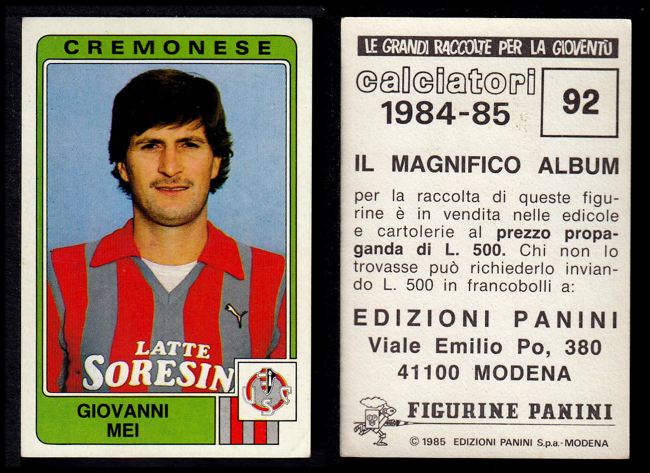 Figurine Panini - Calciatori 1984/85 - Mancolista CREMONESE