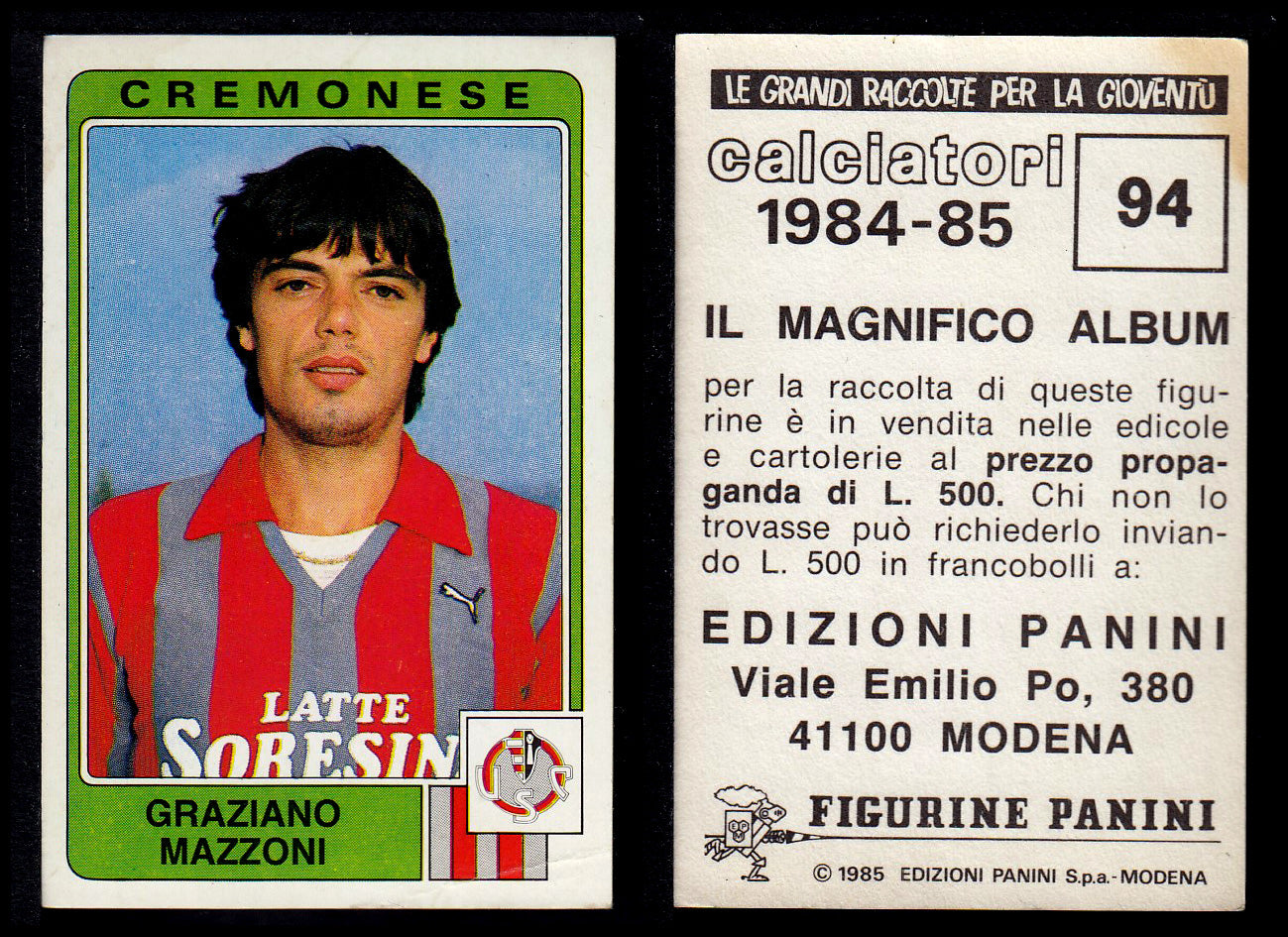 Figurine Panini - Calciatori 1984/85 - Mancolista CREMONESE