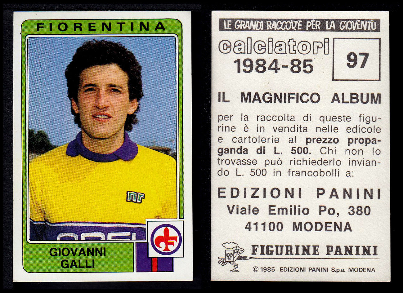 Figurine Panini - Calciatori 1984/85 - Mancolista FIORENTINA