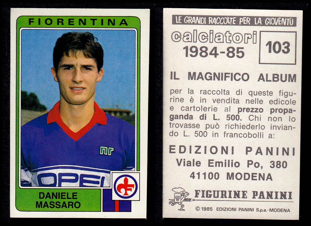Figurine Panini - Calciatori 1984/85 - Mancolista FIORENTINA