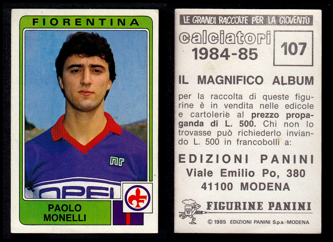 Figurine Panini - Calciatori 1984/85 - Mancolista FIORENTINA