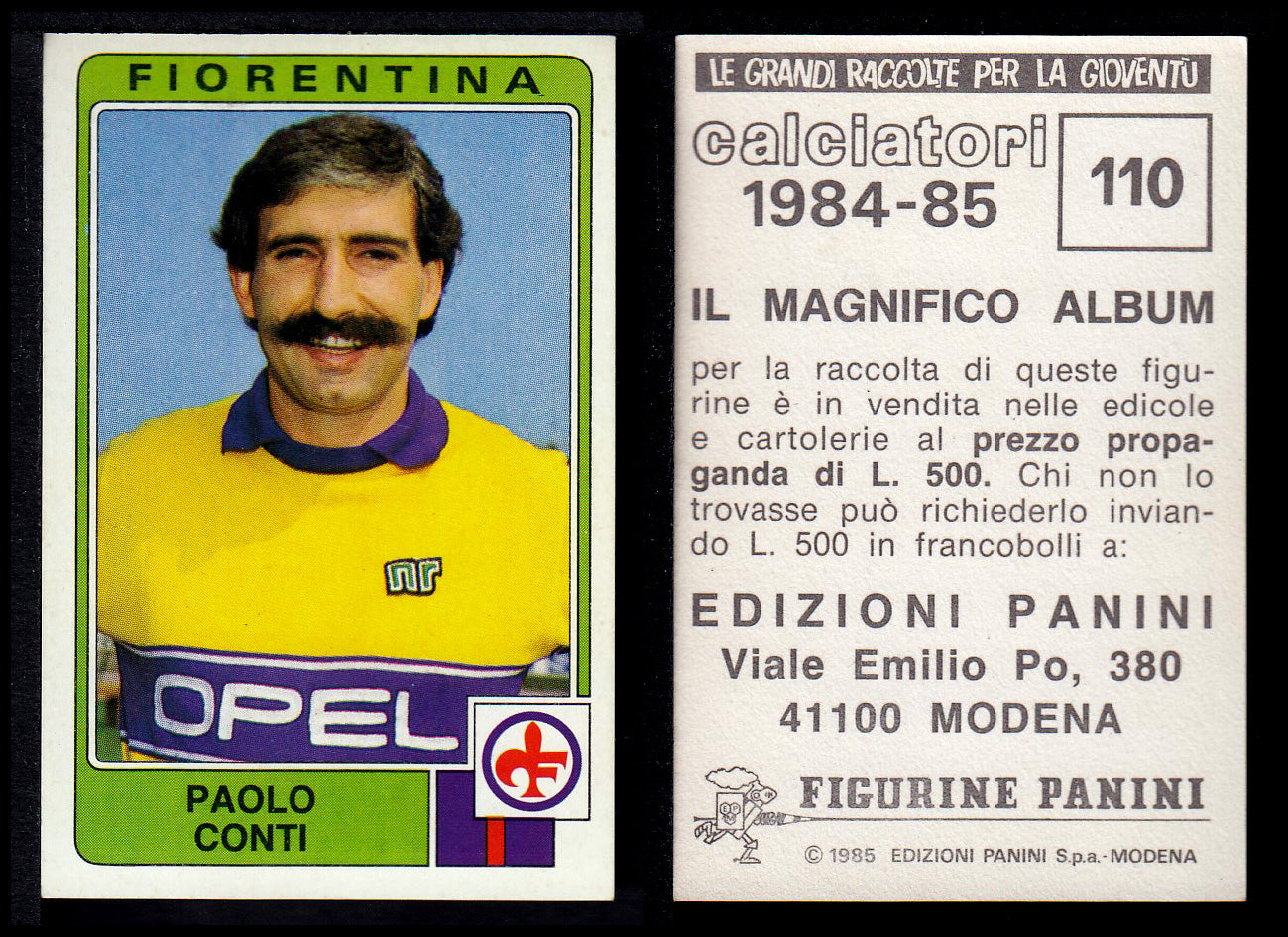 Figurine Panini - Calciatori 1984/85 - Mancolista FIORENTINA