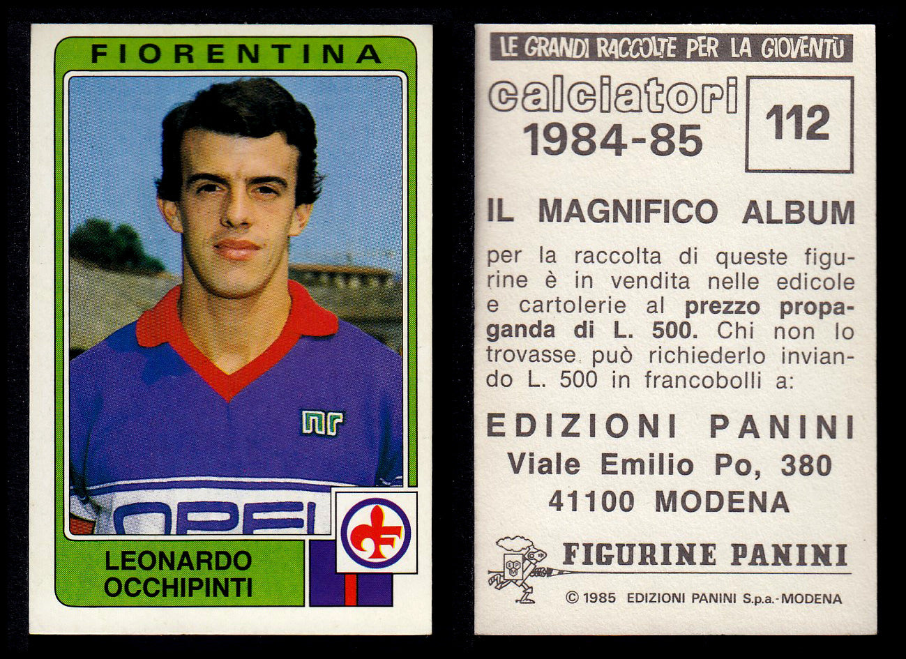 Figurine Panini - Calciatori 1984/85 - Mancolista FIORENTINA