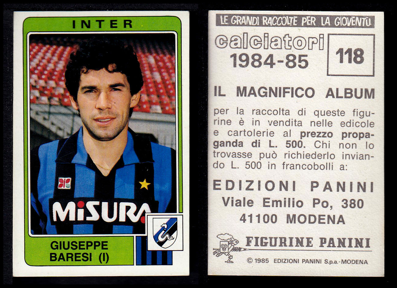 Figurine Panini - Calciatori 1984/85 - Mancolista INTER