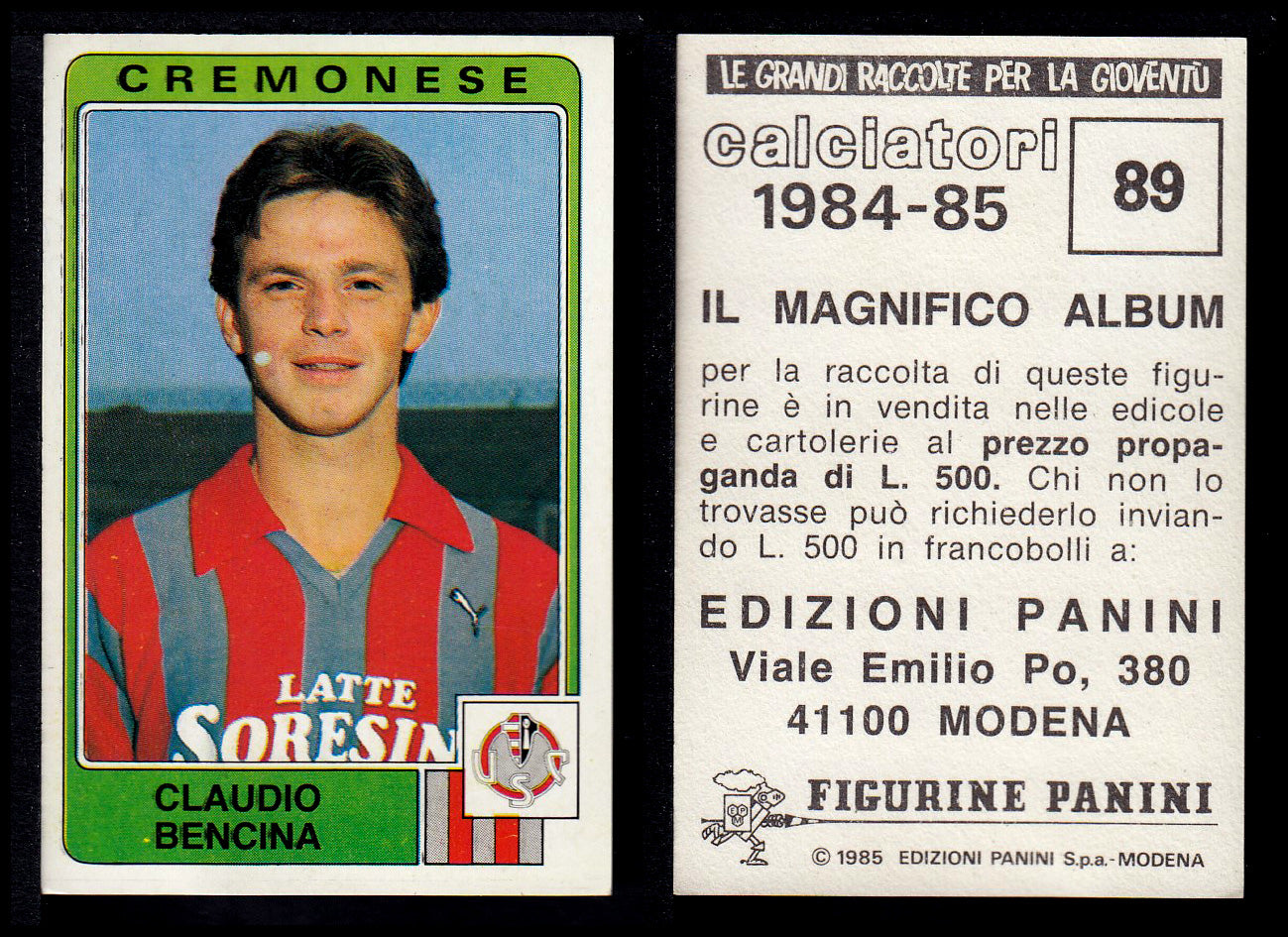Figurine Panini - Calciatori 1984/85 - Mancolista CREMONESE