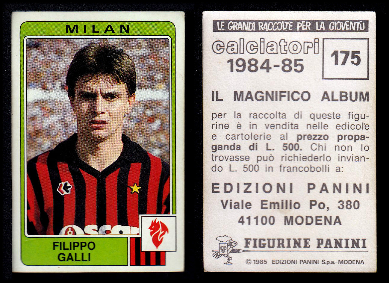 Figurine Panini - Calciatori 1984/85 - Mancolista MILAN