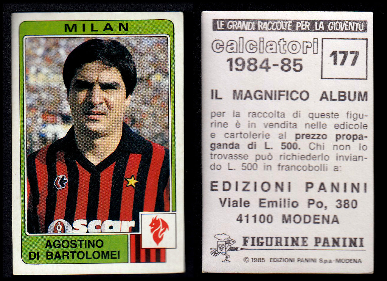Figurine Panini - Calciatori 1984/85 - Mancolista MILAN