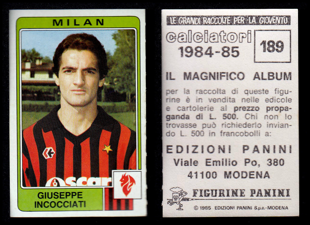 Figurine Panini - Calciatori 1984/85 - Mancolista MILAN