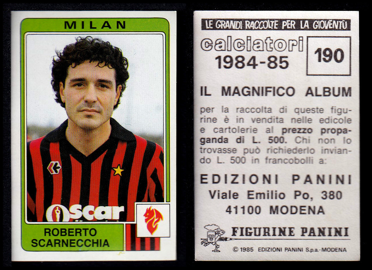 Figurine Panini - Calciatori 1984/85 - Mancolista MILAN