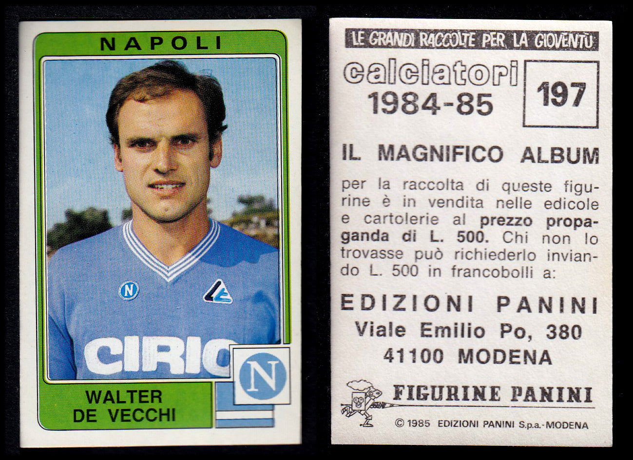 Figurine Panini - Calciatori 1984/85 - Mancolista NAPOLI