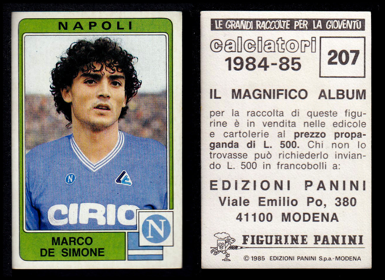 Figurine Panini - Calciatori 1984/85 - Mancolista NAPOLI