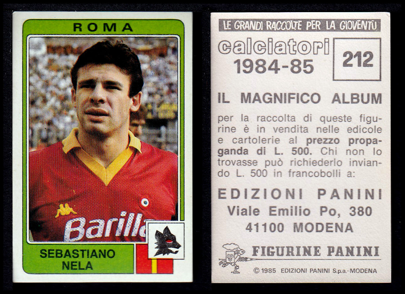Figurine Panini - Calciatori 1984/85 - Mancolista ROMA