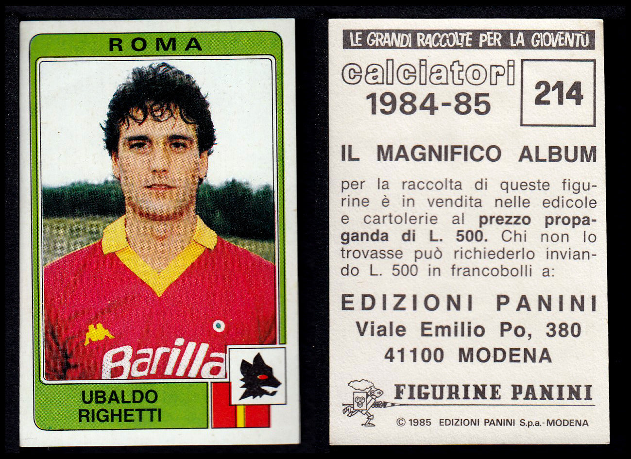 Figurine Panini - Calciatori 1984/85 - Mancolista ROMA