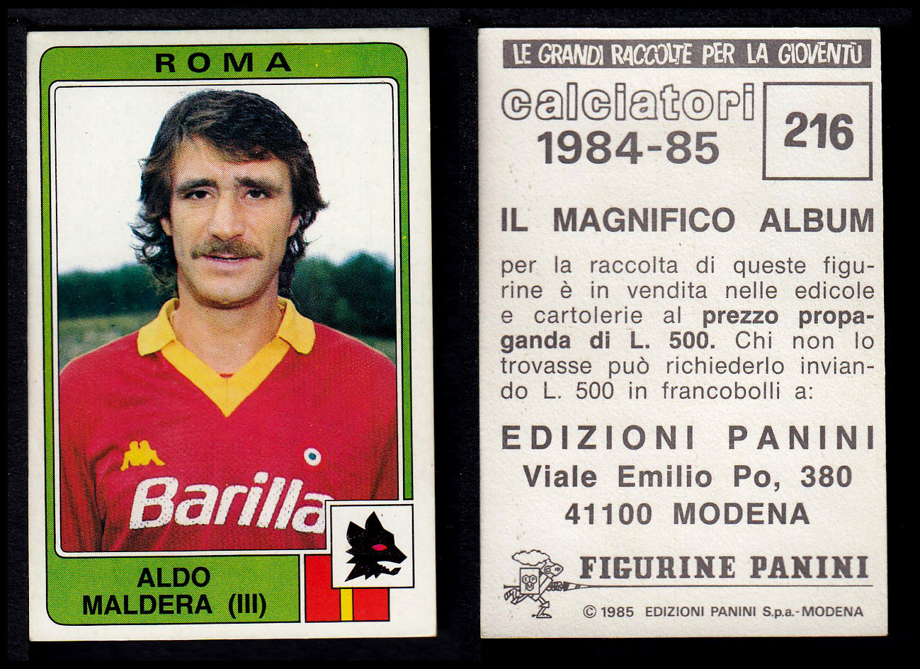 Figurine Panini - Calciatori 1984/85 - Mancolista ROMA