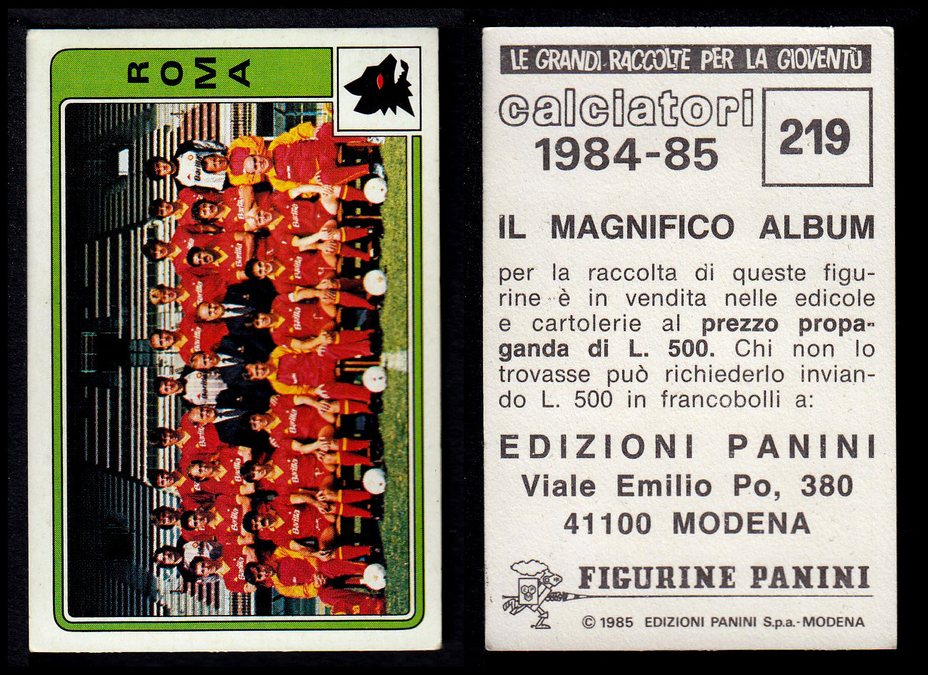 Figurine Panini - Calciatori 1984/85 - Mancolista ROMA