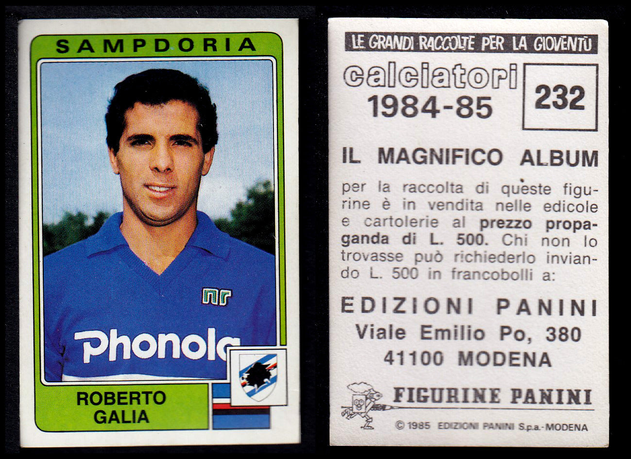 Figurine Panini - Calciatori 1984/85 - Mancolista SAMPDORIA