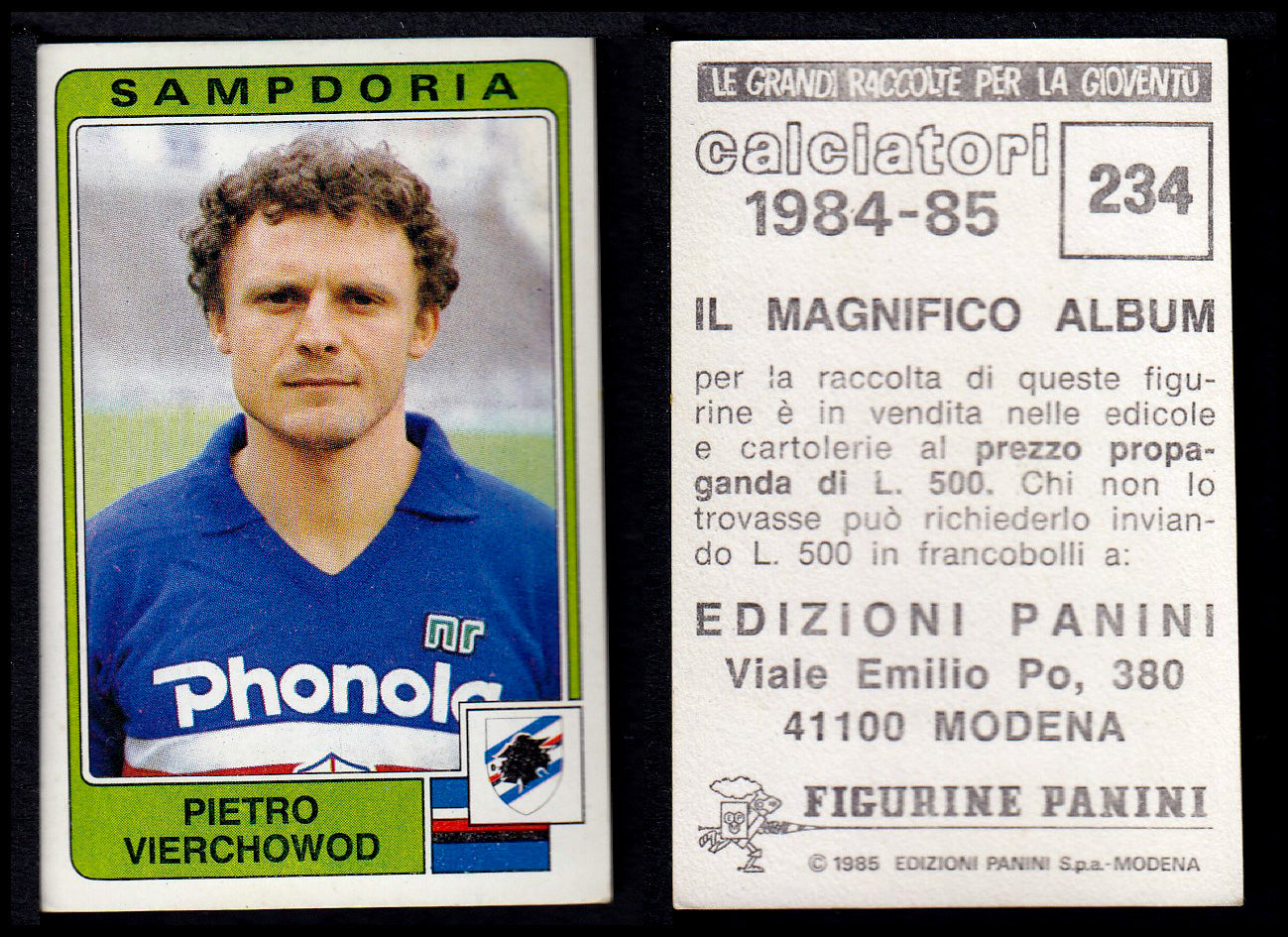 Figurine Panini - Calciatori 1984/85 - Mancolista SAMPDORIA