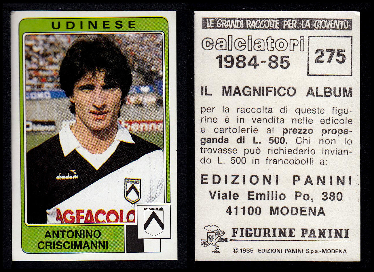 Figurine Panini - Calciatori 1984/85 - Mancolista UDINESE