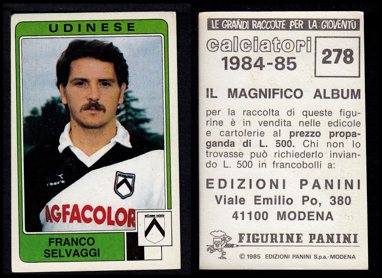 Figurine Panini - Calciatori 1984/85 - Mancolista UDINESE