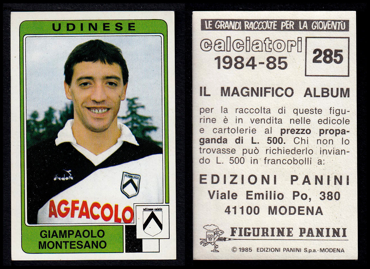 Figurine Panini - Calciatori 1984/85 - Mancolista UDINESE