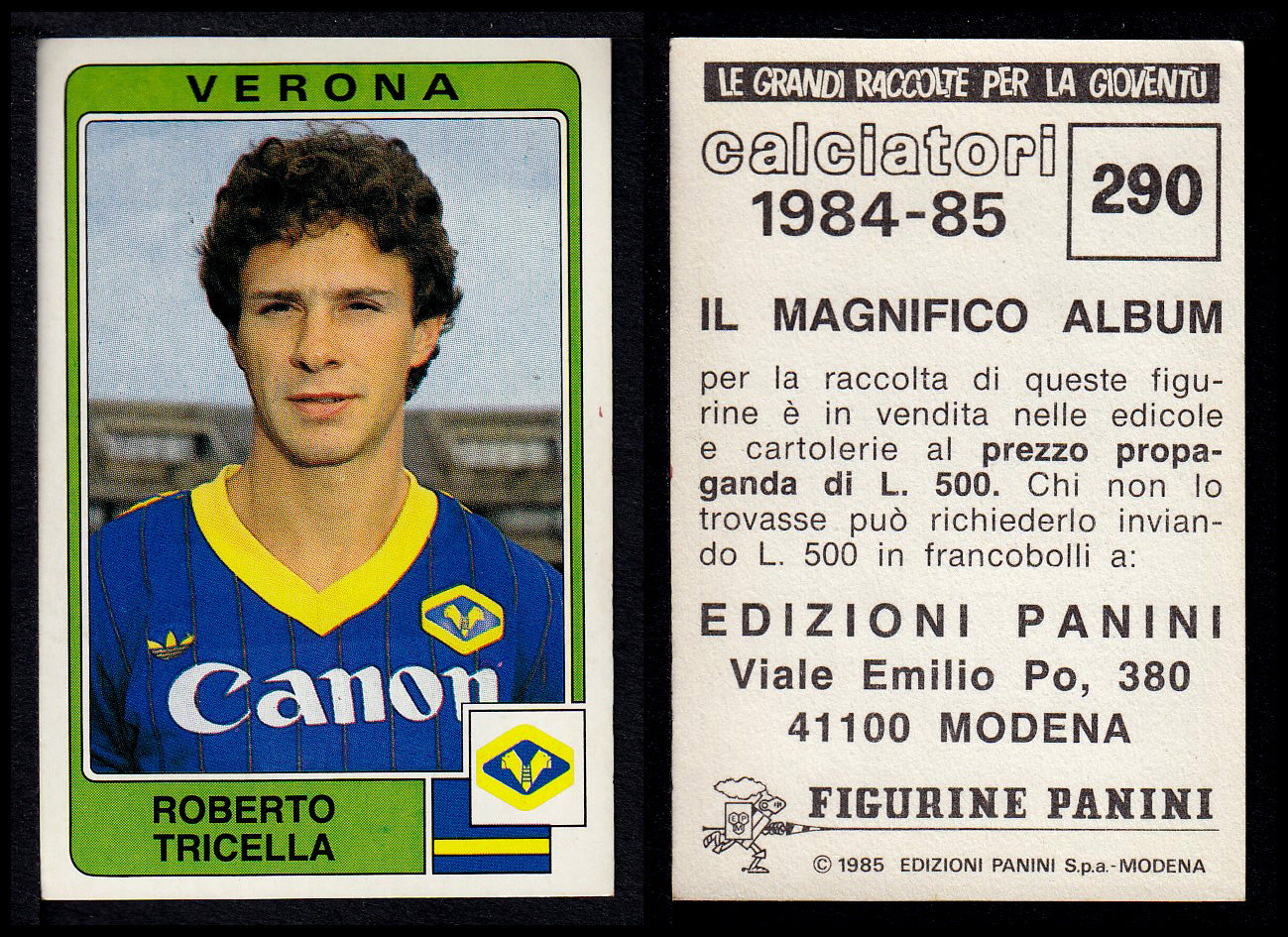 Figurine Panini - Calciatori 1984/85 - Mancolista VERONA