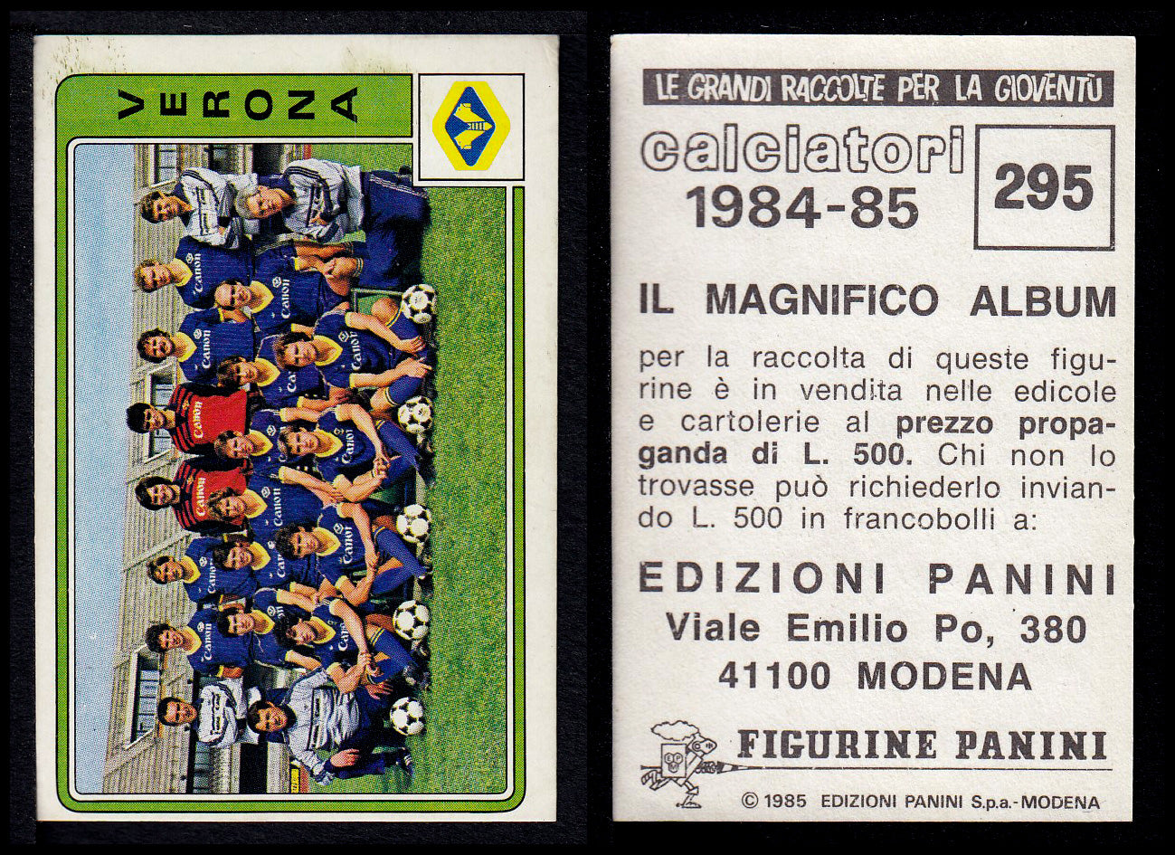 Figurine Panini - Calciatori 1984/85 - Mancolista VERONA
