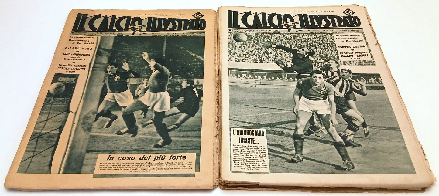 Il Calcio Illustrato Anno X 1940-XVII 1/53 quasi completa (manca n.25) - YFS292