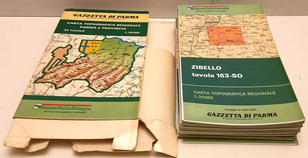 Carta Topografica Parma e provincia 32 tavole astuccio - Gazzetta Parma- YDS564