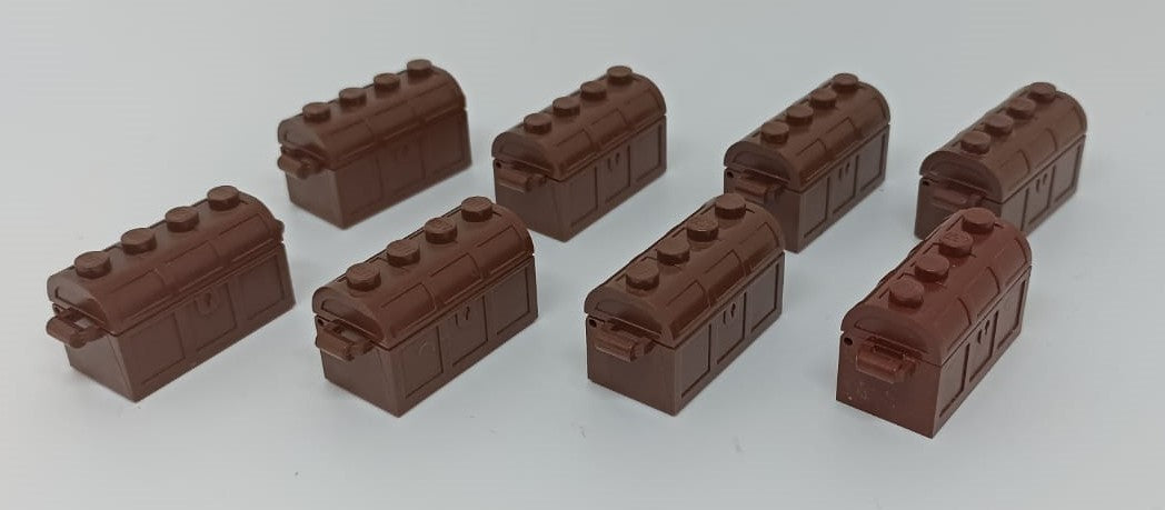 GG- LEGO ORIGINALI - CASSA TESORO PIRATI LOTTO 8 PZ. 45 MONETE 1 LINGOTTO - LGG4