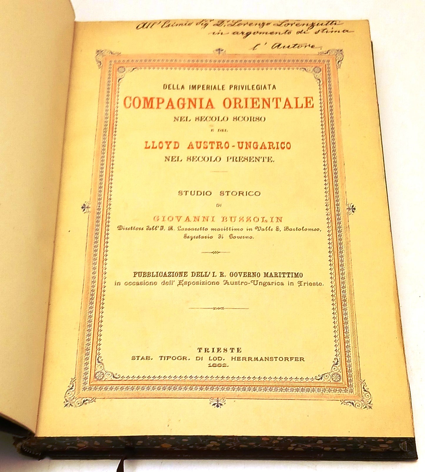 Compagnia Orientale Lloyd Austro-Ungarico - Giovanni Bussolin - 1882 - ZFS236