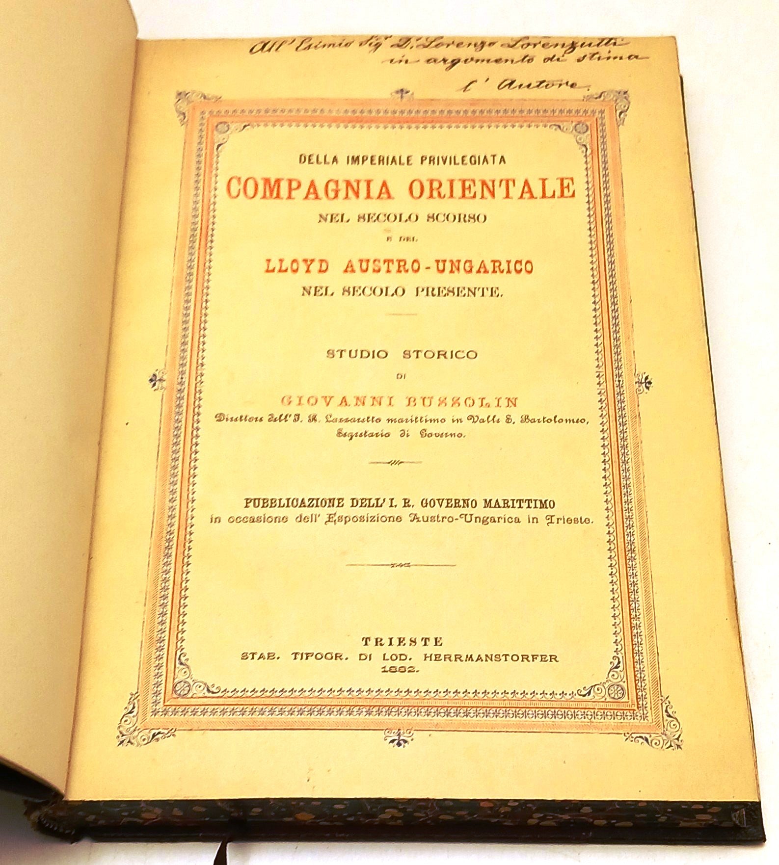 Compagnia Orientale Lloyd Austro-Ungarico - Giovanni Bussolin - 1882 - ZFS236