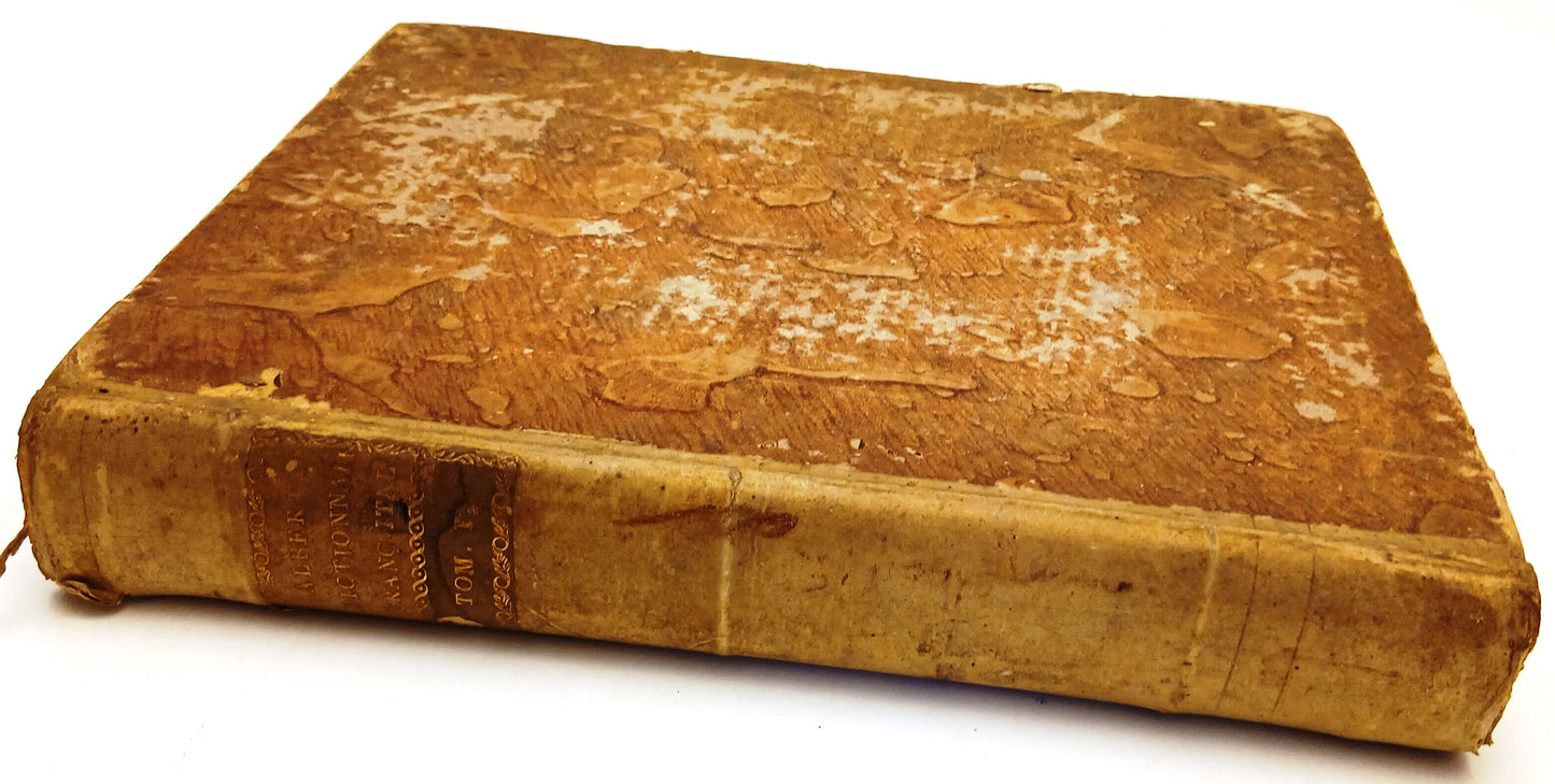 LH- NOUVEAU DICTIONNAIRE FRANCOIS ITALIEN- D'ALBERTI- REMONDINI- 1777- C- YFS703