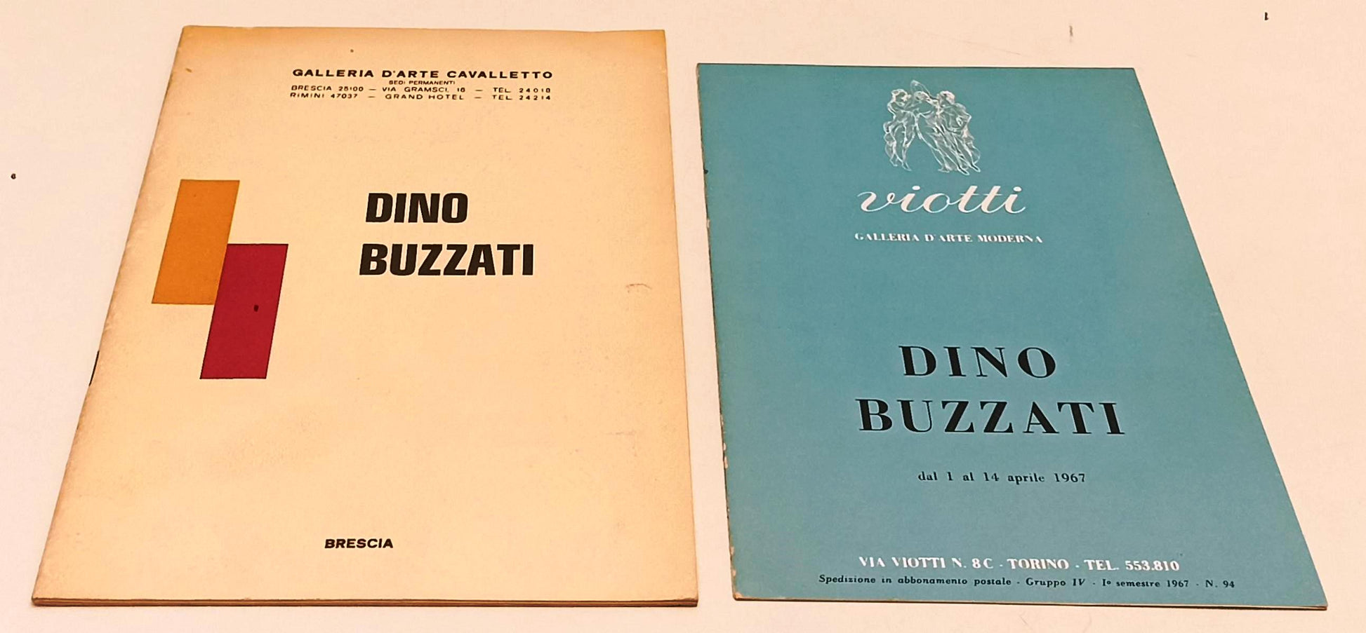 LT- LOTTO 2 CATALOGHI DINO BUZZATI GALLERIA D'ARTE VIOTTI IL CAVALLETTO- RVSa430