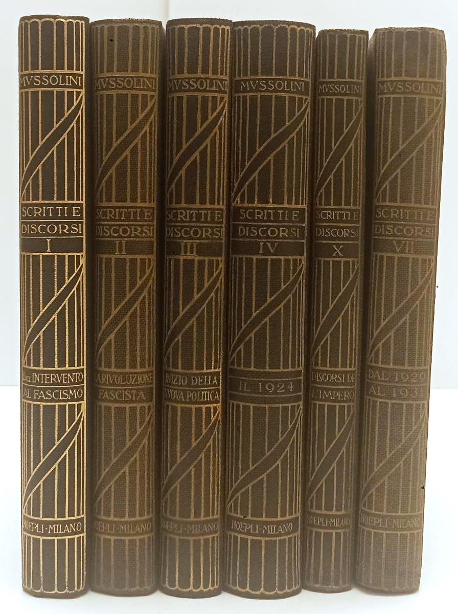LS- SCRITTI E DISCORSI DI BENITO MUSSOLINI 6 VOLUMI- HOEPLI- 1936/1937- C- XFS