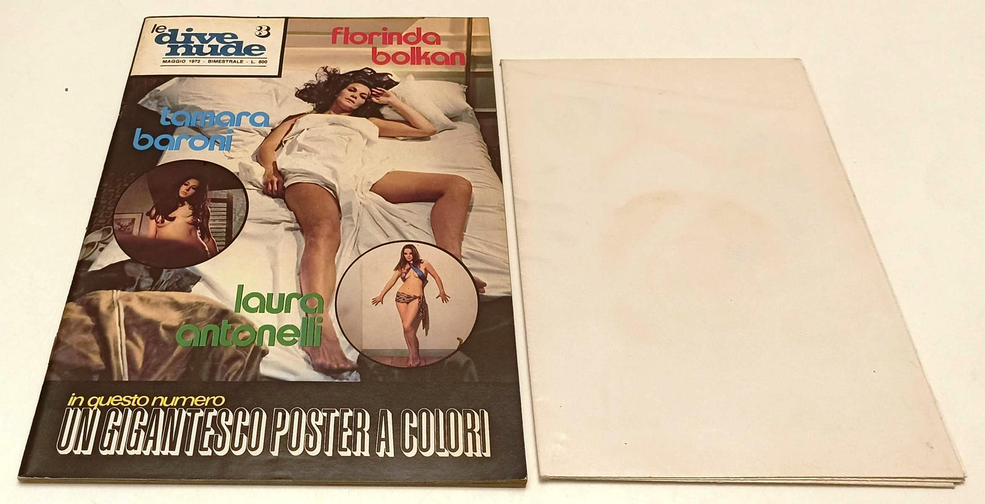 LX- DIVE NUDE 3 LUGLIO 1972 FLORINDA BOLKAN CON POSTER GIGANTESCO - RVSa454