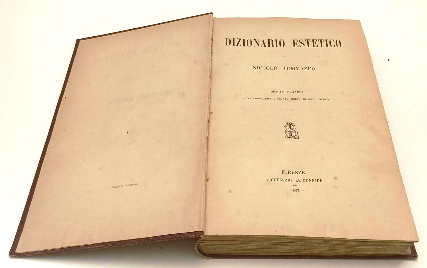 LH- DIZIONARIO ESTETICO - NICCOLO' TOMMASEO - LE MONNIER --- 1867 - C - YFS604