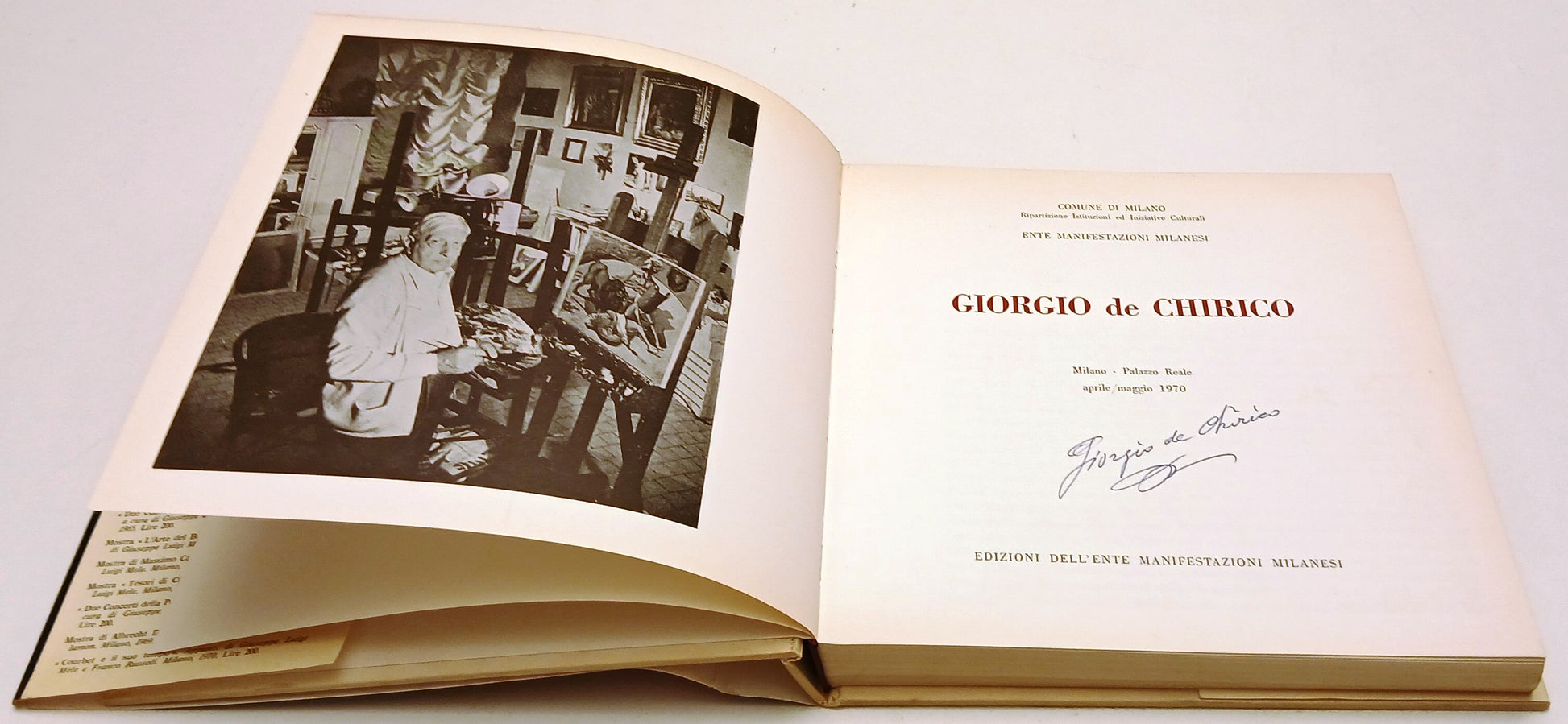 Catalogo Mostra di Giorgio De Chirico con Autografo- Palazzo Reale 1970- XFS141 