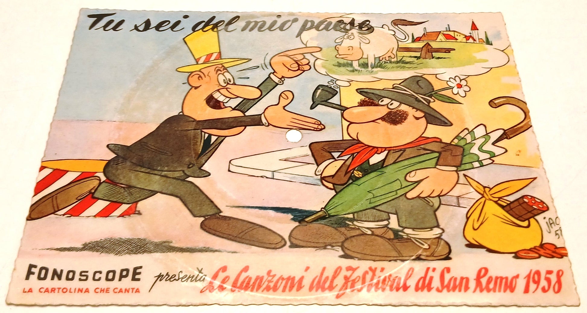 CV- Fonoscope Cartolina che canta - Canzoni Festival San Remo 1958  - RVSa1025