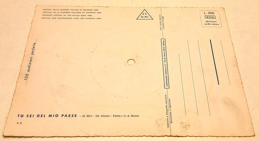 CV- Fonoscope Cartolina che canta - Canzoni Festival San Remo 1958  - RVSa1025