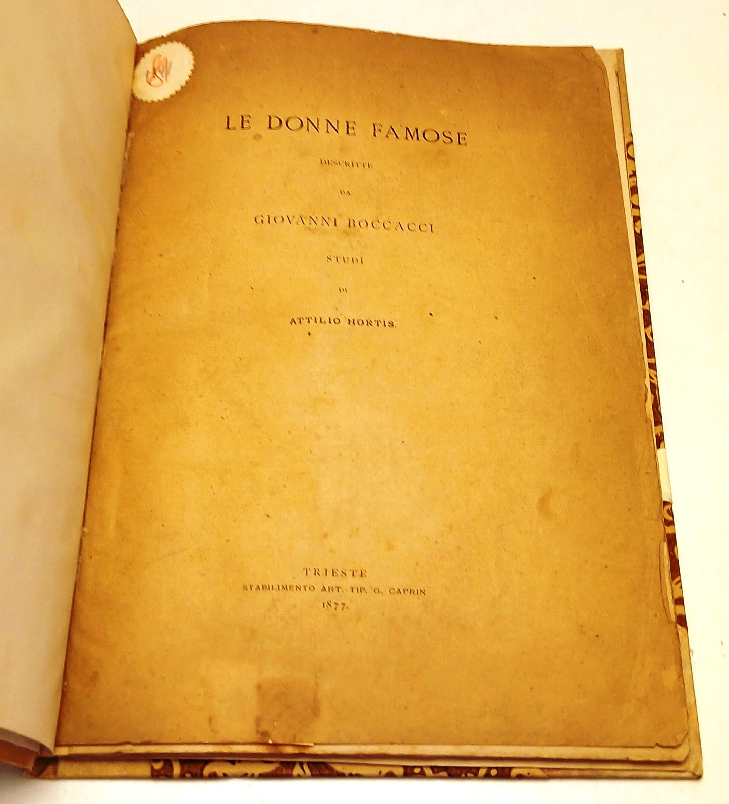 Le donne famose descritte Giovanni Boccacci- Attilio Hortis- Caprin- 1877-ZFS228