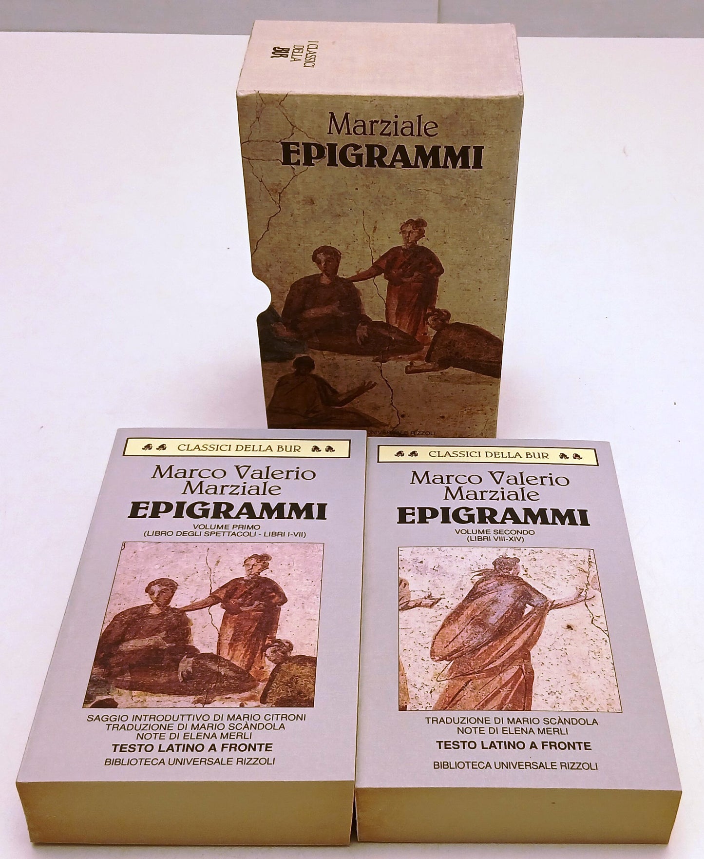 LN- EPIGRAMMI 2 VOLUMI - MARCO VALERIO MARZIALE- RIZZOLI- BUR- 1a ED.- 1996- B- XFS