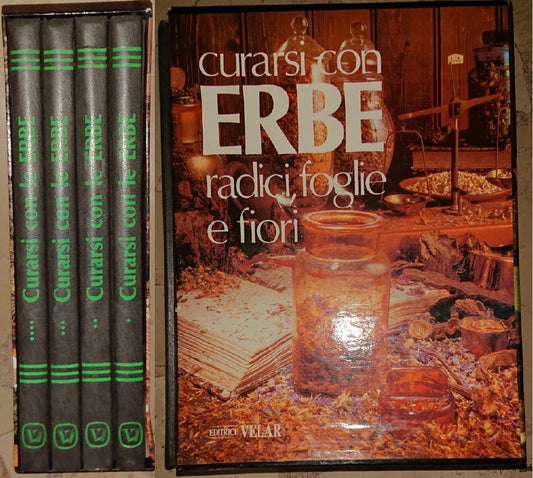 LZ- CURARSI CON ERBE RADICI, FOGLIE E FIORI 4 VOLUMI -- VELAR--- 1990- C- YFS711